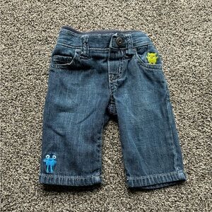 FINAL SALE 3/31/26 Gymboree Baby Little Monster Embroidered Jeans, Size 0-3 M
